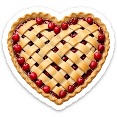 Beige Heart-shaped cherry pie  sticker