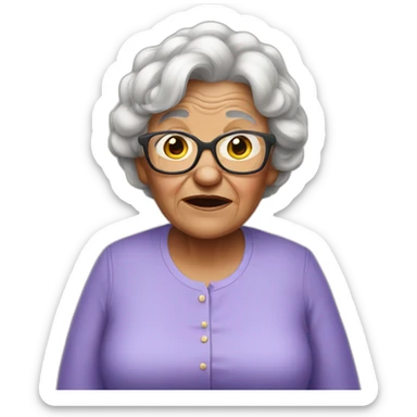Overpowered grandma sticker