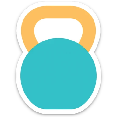 Convert this outline icon of a gym dodger to a color icon, keep the gym dodger theme, maintain a simple and clear design, use vibrant but not yellow colors. sticker