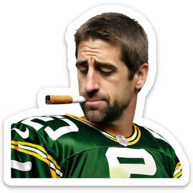 Aaron Rodgers smoking a cig  sticker