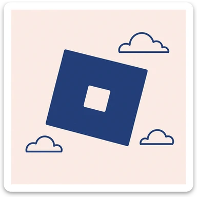 Update the image to the new Roblox logo, maintaining a modern icon style that is clean and simple with a flat blue color look. sticker