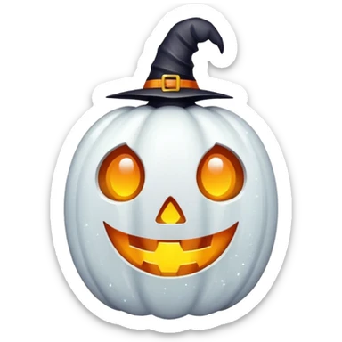 white sparkly halloween object, remove background sticker