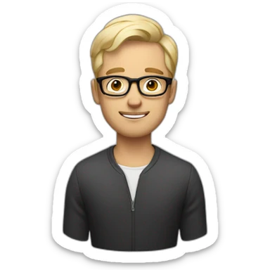 blonde man with half rim glasses sticker