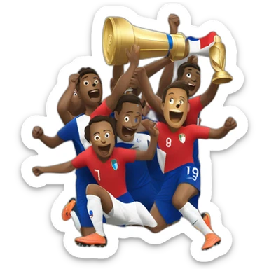 French soccer team win the World Cup  sticker