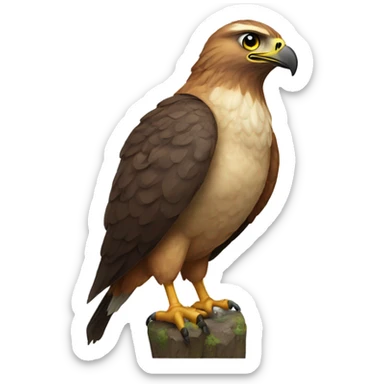 Hawk with a fat body and a massive beak sticker