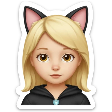 blonde girl kid in cat costume sticker