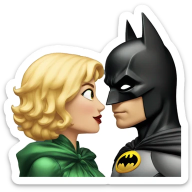 Batman kissing his girlfriend  sticker