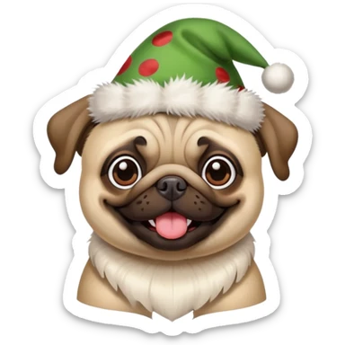Pug with jester hat sticker