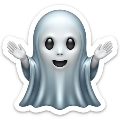 A ghost made out of chrome sticker