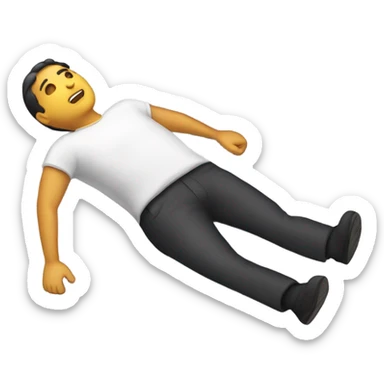 Laying flat on the ground  sticker