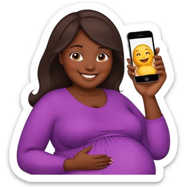Plus sized dark skinned pregnant woman  sticker