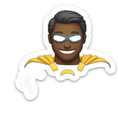 Invisible superhero smiling sticker