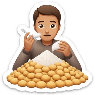 man with big pal of suger  sticker