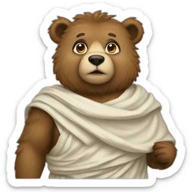 bear in a toga sticker