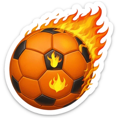 Football on fire sticker