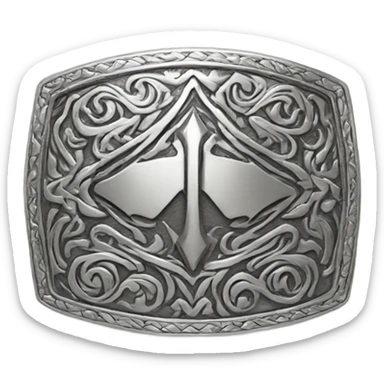 Silver western belt buckle  sticker