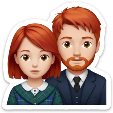scottish family with son and daughter sticker