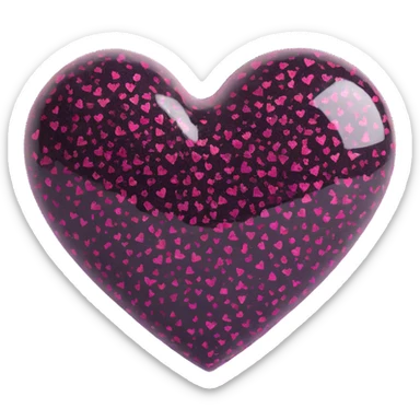 heart with black glitter sticker