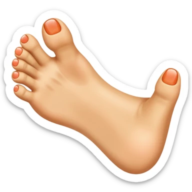 Attach a thumbs up emoji to where the toes are on a foot emoji   sticker