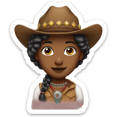 girl with western accessories sticker