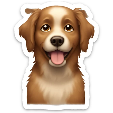 Fuzzy tan and brown dog sticker