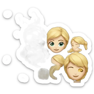 A blonde female doctor face, happy, oblique view sticker
