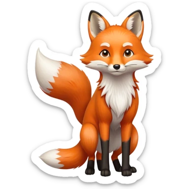 Fox with long bushy tail sticker