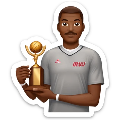 Hakeem olajuwon holding his mvp award   sticker