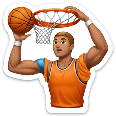 hands dunking basketball  sticker