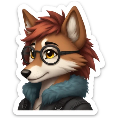 Edgy modern anthro furry by Falvie, LiLaiRa, AngieWolf sticker