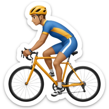 full body of a man cycling with sport shirt sticker