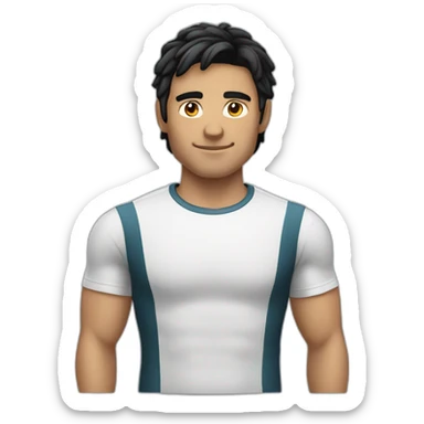 adult male confidently sporting black hair sticker