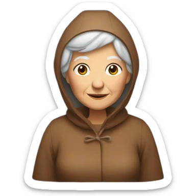 Old woman with brown clothing wearing bonnet and a lantern in her hand sticker