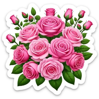 Huge pink flower bouquet with different flowers and pink tones and roses sticker