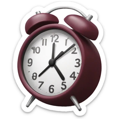 realistic alarm clock burgundy sticker