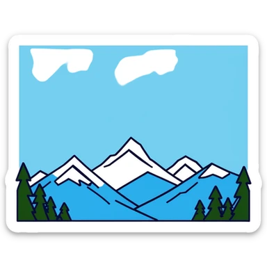 Mountain range with snow peaks sticker