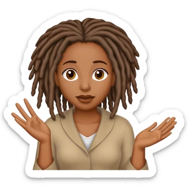 Black woman with locs asking questions  sticker