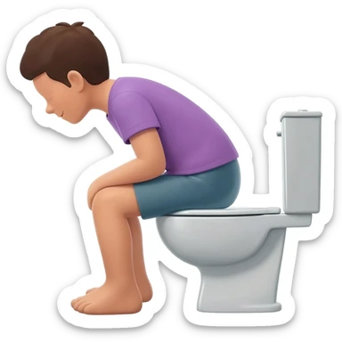pooping on the toilet sticker