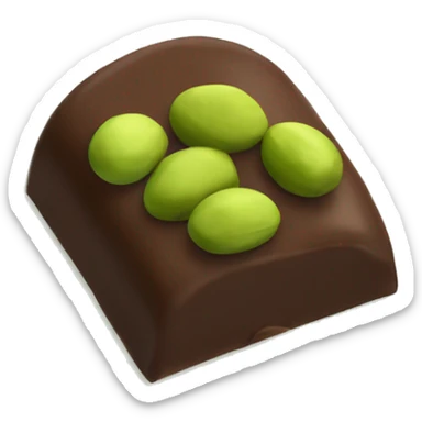 Piece of chocolate with pistachio filling  sticker