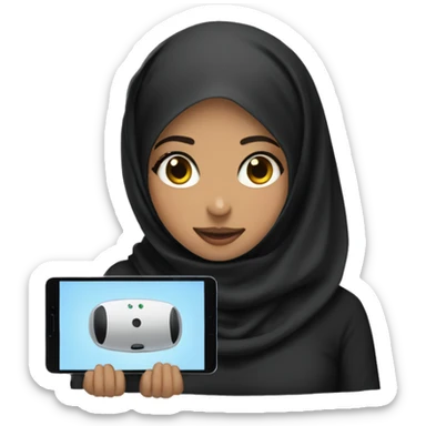 Hijabi girl with anki remote  sticker