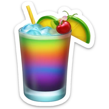 Rainbow cocktail in hurricane glass sticker