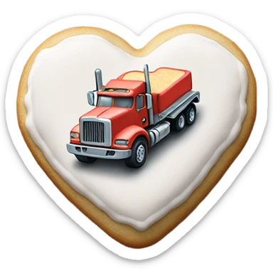 cookie heart with semi truck sticker