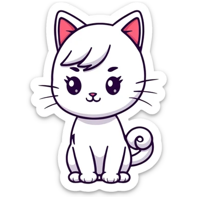 beautiful cat girl with cat ears sticker