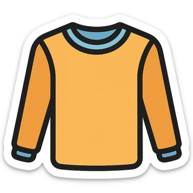 long sleeve shirt icon with color and black outlines sticker