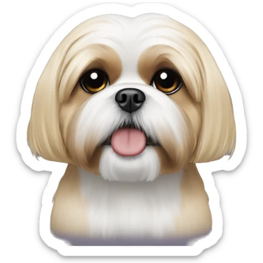 shih tzu with blonde hair  sticker