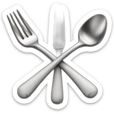 bone handled fork knife spoon sticker