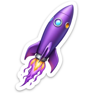 purple rocket purple flame sticker