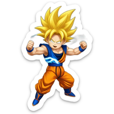 Riniel as a Super Saiyan Goku sticker