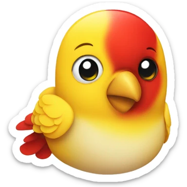 A yellow and red love bird  sticker