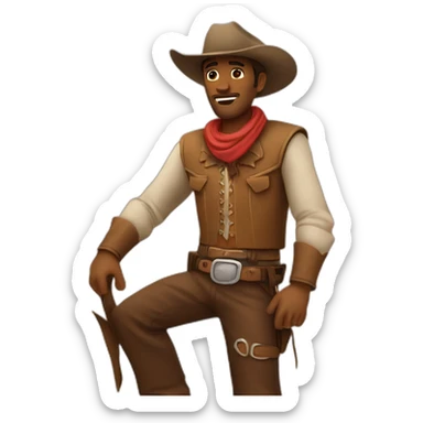a cowboy in the desert sticker